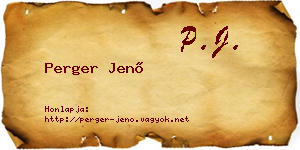 Perger Jenő névjegykártya