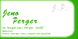 jeno perger business card